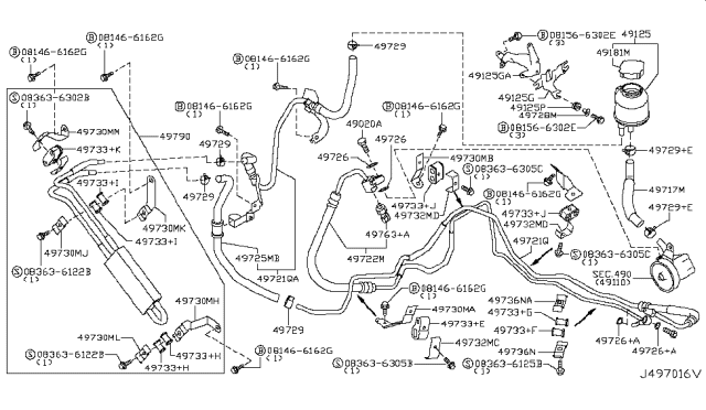 2007 Infiniti FX45 Clamp Diagram for 49729-WL00A