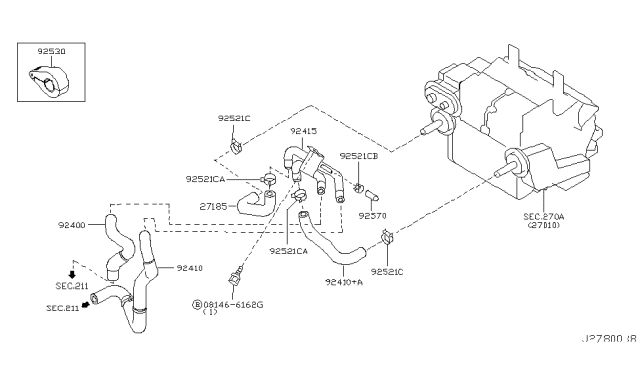 2006 Infiniti FX35 Heater Piping Diagram 1