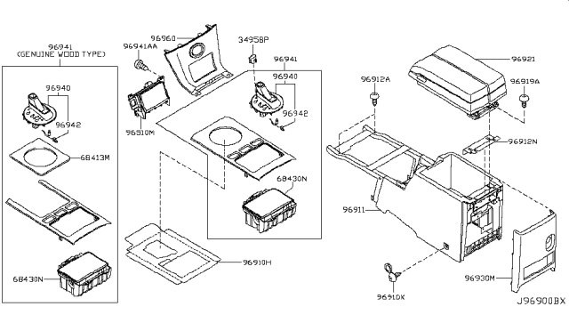 2006 Infiniti FX35 Console Box Diagram 2