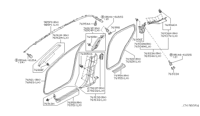 2005 Infiniti FX35 Body Side Trimming Diagram 2