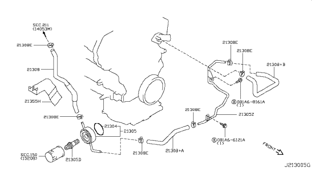 2008 Infiniti FX35 Oil Cooler Diagram 1