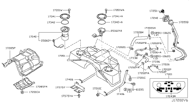 2007 Infiniti FX35 Fuel Tank Diagram 1