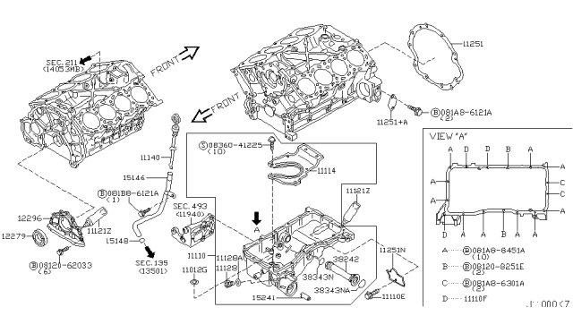 2004 Infiniti FX45 Cylinder Block & Oil Pan - Diagram 1