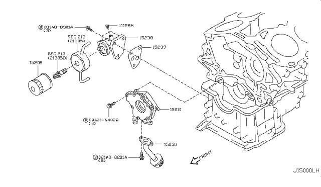 2007 Infiniti FX35 Pump Assembly-Oil Diagram for 15010-AR710