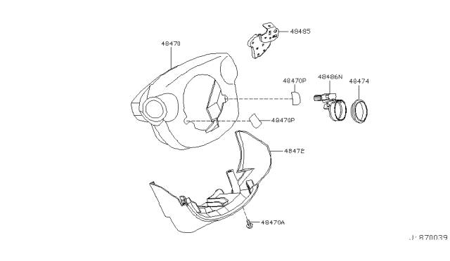 2005 Infiniti FX35 Steering Column Shell Cover Diagram