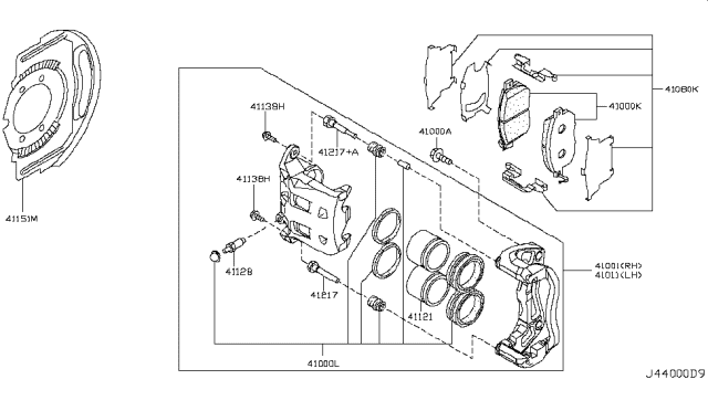 2006 Infiniti FX45 Front Brake Diagram 2