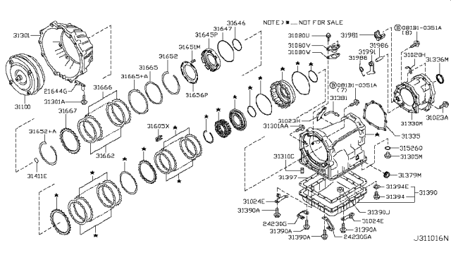 2007 Infiniti FX35 Support-Parking Actuator Diagram for 31981-90X0A