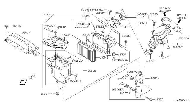 2003 Infiniti FX45 Air Cleaner Diagram 2