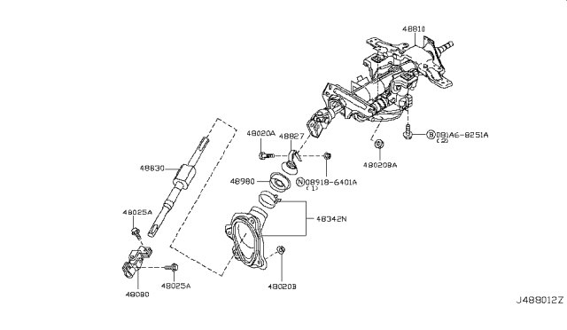 2007 Infiniti FX45 Steering Column Diagram 2