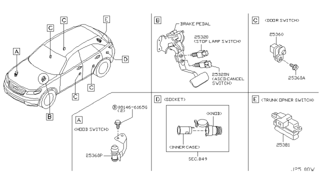 2008 Infiniti FX35 Switch Diagram 1