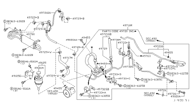 2008 Infiniti FX35 Power Steering Piping Diagram 3