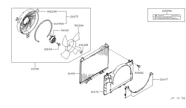 2008 Infiniti FX35 SHROUD Assembly Diagram for 21483-CG010