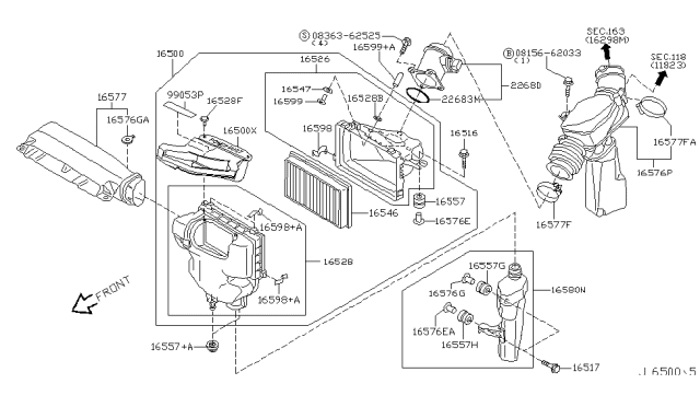 2006 Infiniti FX35 Air Cleaner Diagram 4