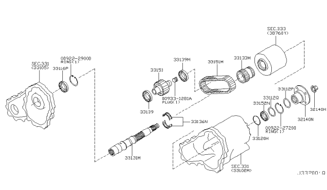 2005 Infiniti FX35 Transfer Gear Diagram 1