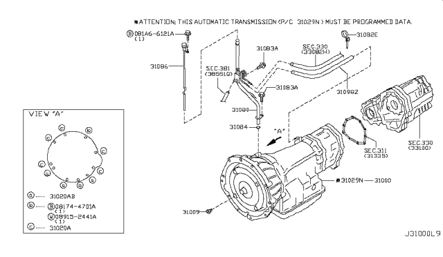 2006 Infiniti FX35 Auto Transmission,Transaxle & Fitting Diagram 4