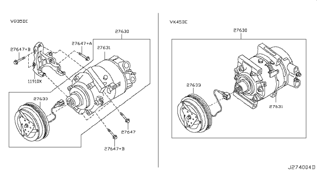 2006 Infiniti FX45 Compressor Diagram