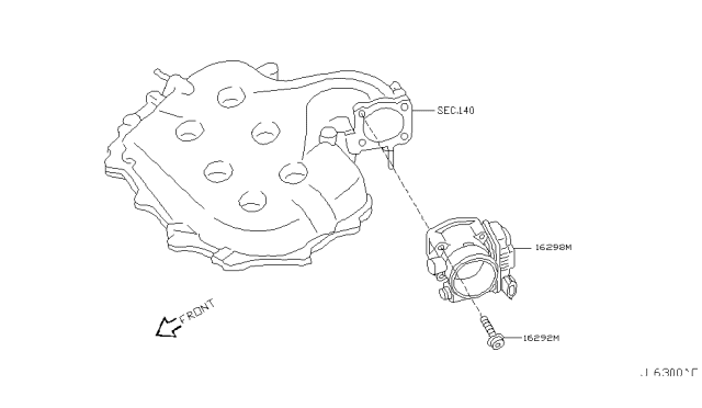 2005 Infiniti FX45 Chamber Assy Throttle Diagram for 16119-8J103