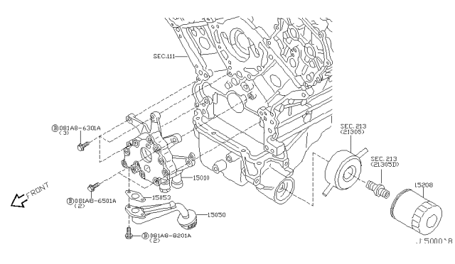 2006 Infiniti FX35 Lubricating System Diagram 3