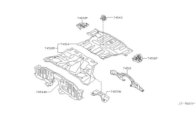 2003 Infiniti FX35 Floor Panel (Rear) Diagram