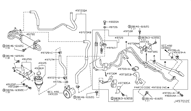 2004 Infiniti FX35 Power Steering Piping Diagram 6