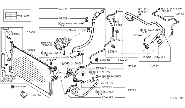 2007 Infiniti FX45 Condenser,Liquid Tank & Piping Diagram 3