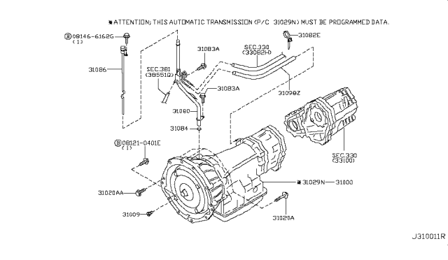 2008 Infiniti FX45 Auto Transmission,Transaxle & Fitting Diagram 2