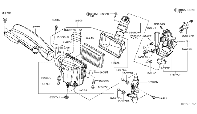 2006 Infiniti FX45 Air Cleaner Diagram 1