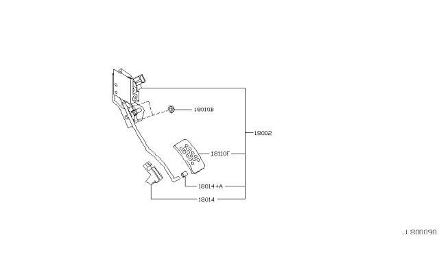 2004 Infiniti FX35 Bush-Accelerator Pedal Pad Diagram for 18014-AB000