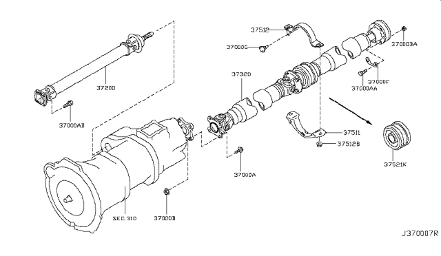 2007 Infiniti FX45 Propeller Shaft Diagram 2