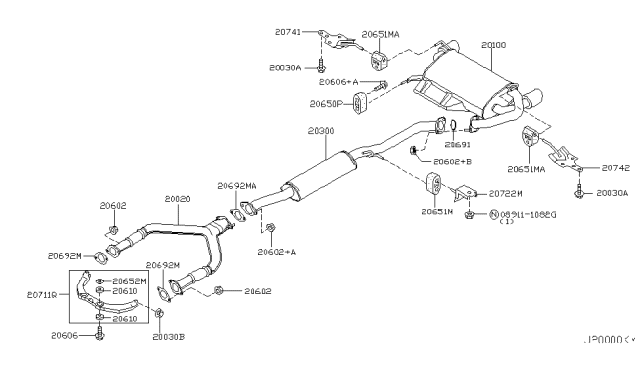 2003 Infiniti FX45 Exhaust Tube & Muffler Diagram 3