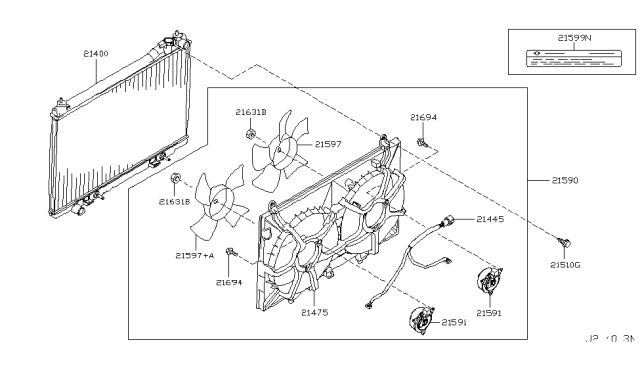 2006 Infiniti FX45 Radiator,Shroud & Inverter Cooling Diagram 8