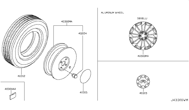 2007 Infiniti FX45 Road Wheel & Tire Diagram 4