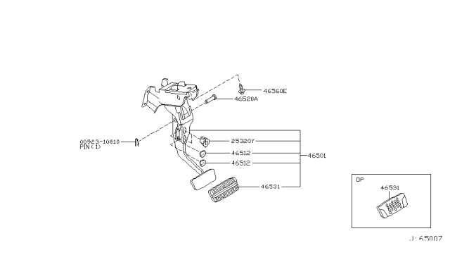 2006 Infiniti FX35 Brake & Clutch Pedal Diagram 3