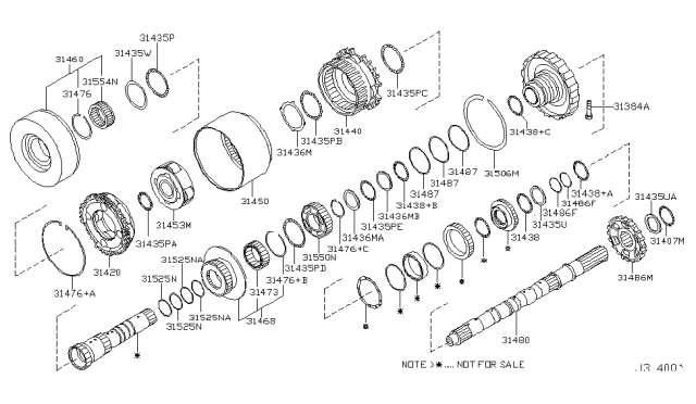 2005 Infiniti FX35 Shaft-Output Diagram for 31481-90X08