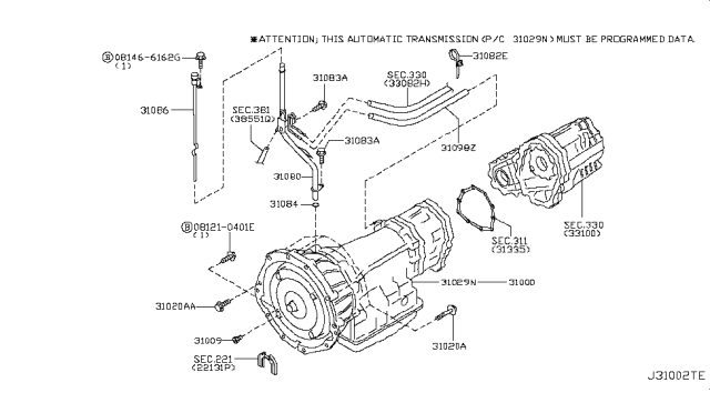 2004 Infiniti FX35 Auto Transmission,Transaxle & Fitting Diagram 4
