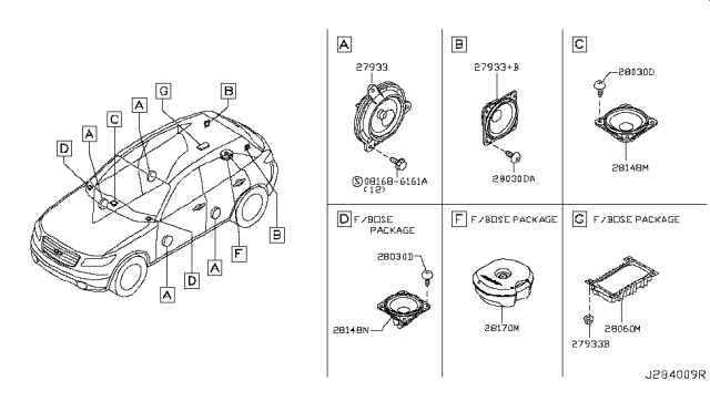 2006 Infiniti FX45 Speaker Diagram 1