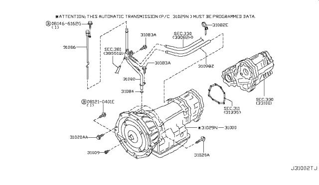 2004 Infiniti FX45 Auto Transmission,Transaxle & Fitting Diagram 3