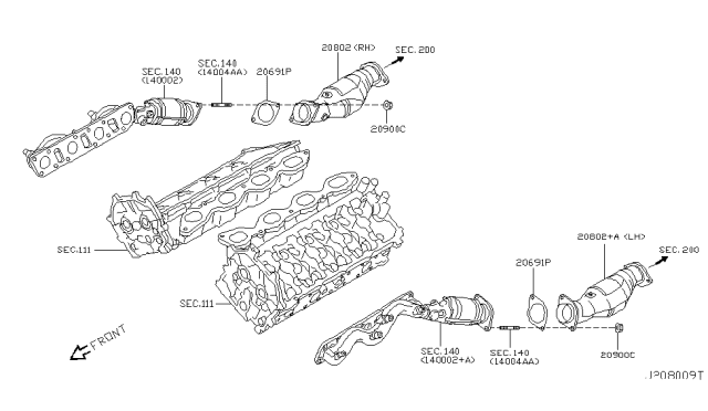 2006 Infiniti FX35 Catalyst Converter,Exhaust Fuel & URE In Diagram 1