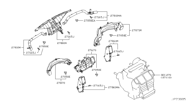 2007 Infiniti FX45 Nozzle & Duct Diagram 1