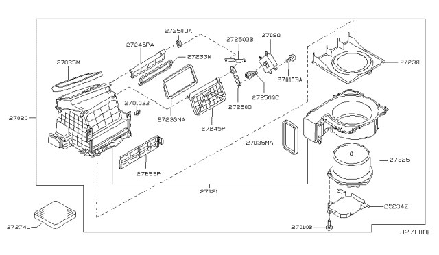 2004 Infiniti FX45 Heater & Blower Unit Diagram 3