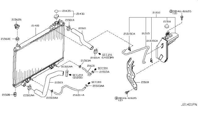 2007 Infiniti FX45 Radiator,Shroud & Inverter Cooling Diagram 2