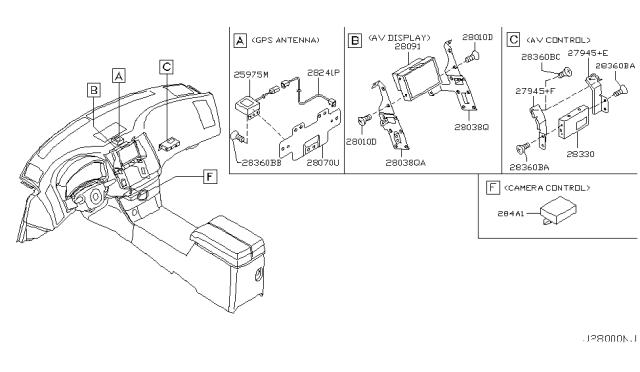 2004 Infiniti FX45 Display Assy-Tv Diagram for 28090-CA110