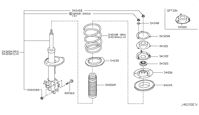 2007 Infiniti FX45 Bracket-Front Strut Mounting Insulator Diagram for 54322-CG00A