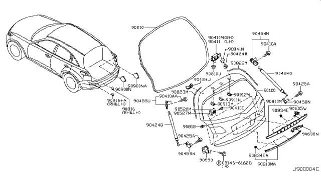 2003 Infiniti FX35 Spacer Diagram for 60895-50M00