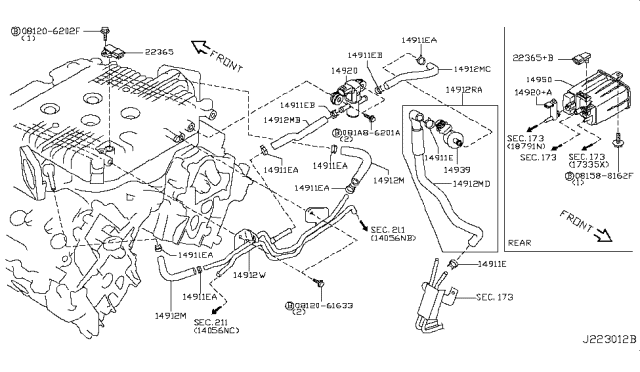 2009 Infiniti G37 Convertible Engine Control Vacuum Piping Diagram 2