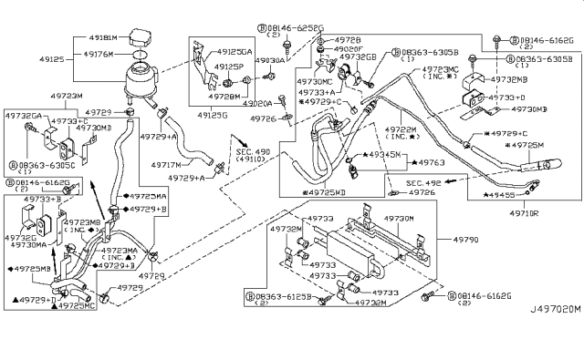 2015 Infiniti Q60 Convertible Power Steering Piping Diagram 3