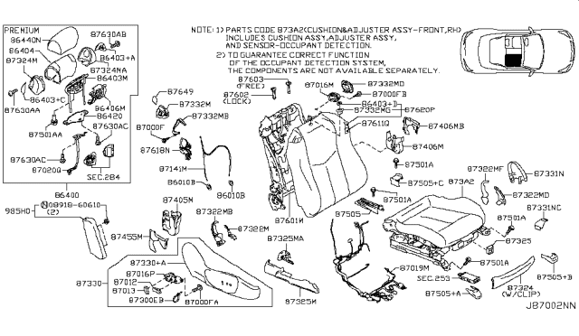 2009 Infiniti G37 Convertible Front Seat Diagram 12