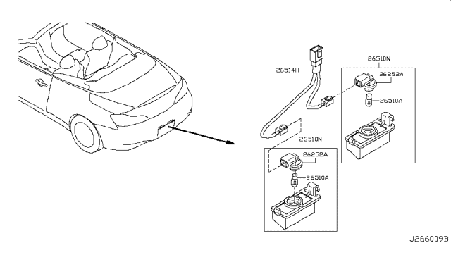 2013 Infiniti G37 Lamp Licence Diagram for 26510-CD00C