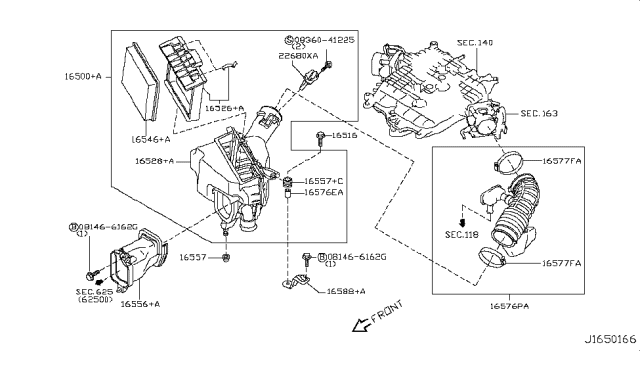 2009 Infiniti G37 Air Cleaner Diagram 1