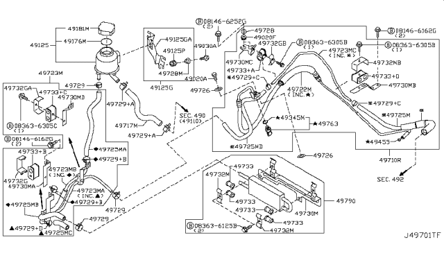 2011 Infiniti G37 Convertible Power Steering Piping Diagram 1